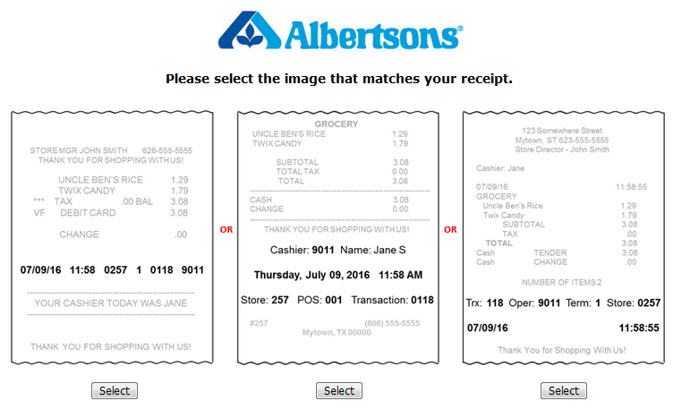 Albertsons Store Customer Survey