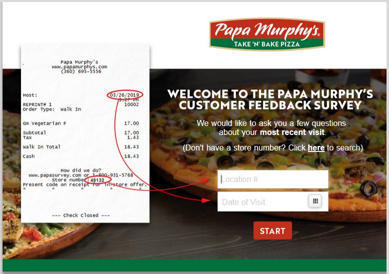 Easy Steps: Papa Murphy's Survey