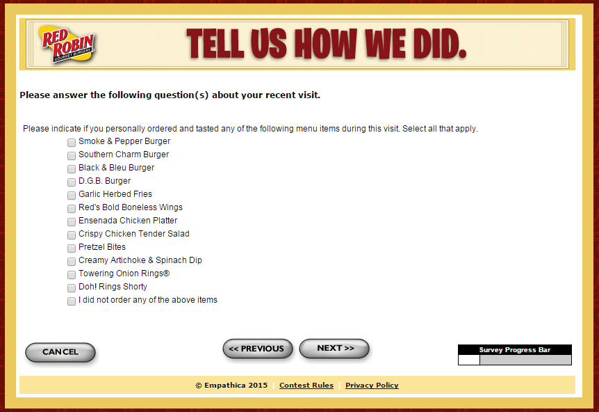 Red Robin Survey 3