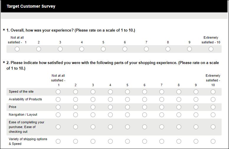 target survey 1
