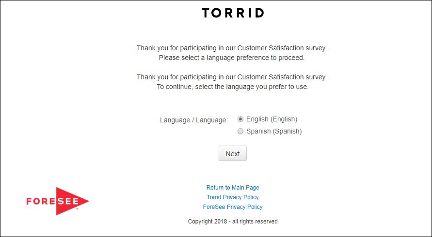 torrid survey