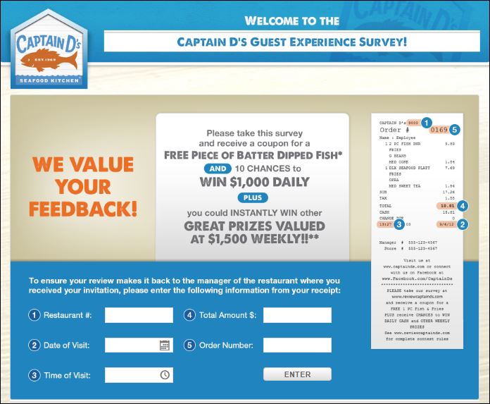 captain d's survey