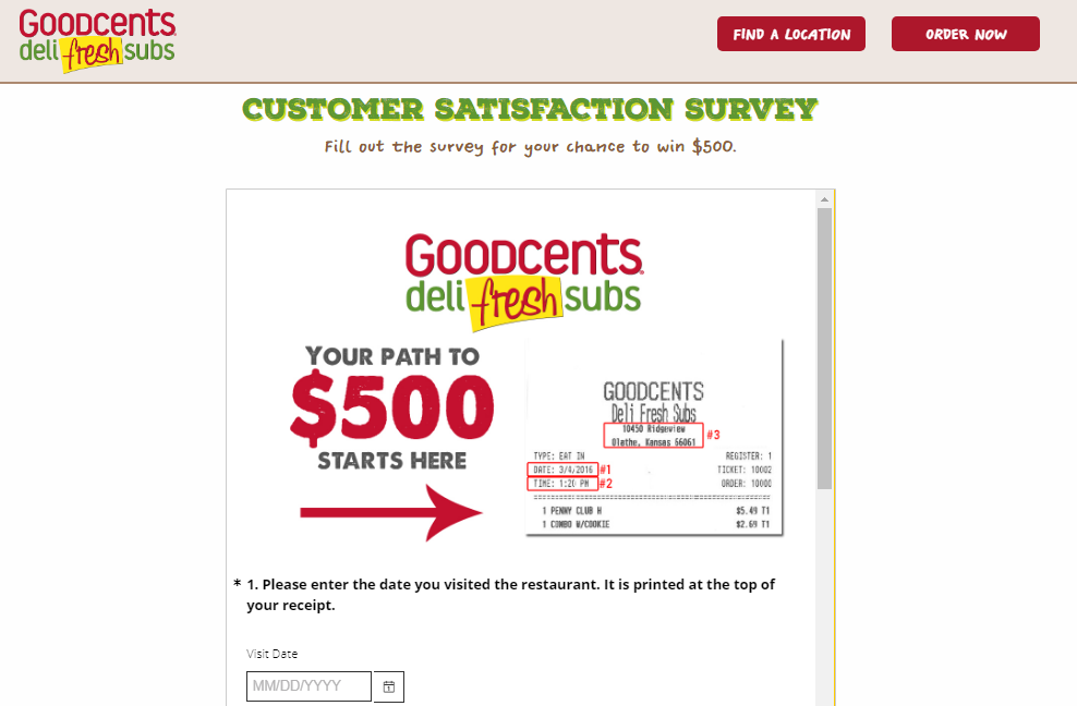 Goodcents Deli Fresh Subs Customer Satisfaction Survey
