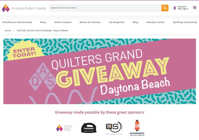 American Quilters Society Grand Giveaway