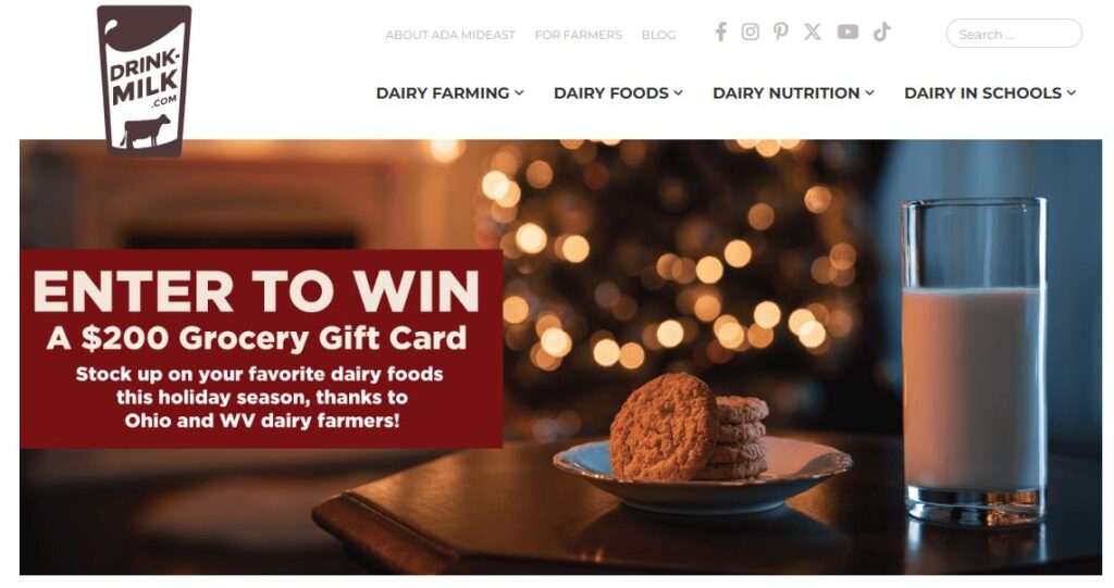 Drink Milk Holiday Sweepstakes