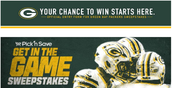 Green Bay Packers Get in the Game Sweepstakes