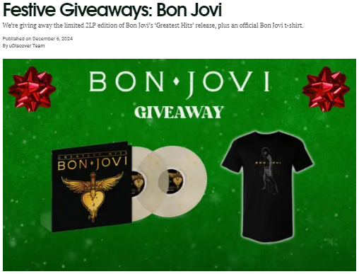 Universal Music Group Bon Jovi Giveaway