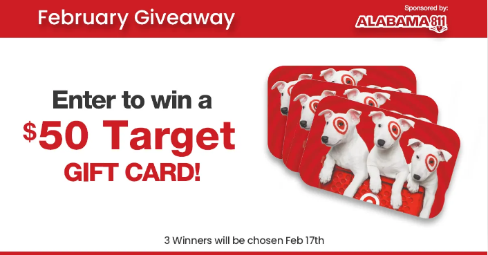 Alabama 811 February 2025 Giveaway