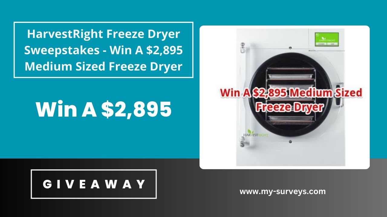HarvestRight Freeze Dryer Sweepstakes - Win A $2,895 Medium Sized Freeze Dryer