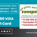 Nutribullet Eat Green, Earn Green Sweepstakes - Win 2 Nutribullet Blenders + $1,000