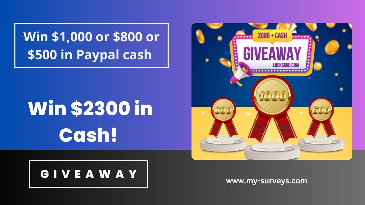 Win $1,000 or $800 or $500 in Paypal cash